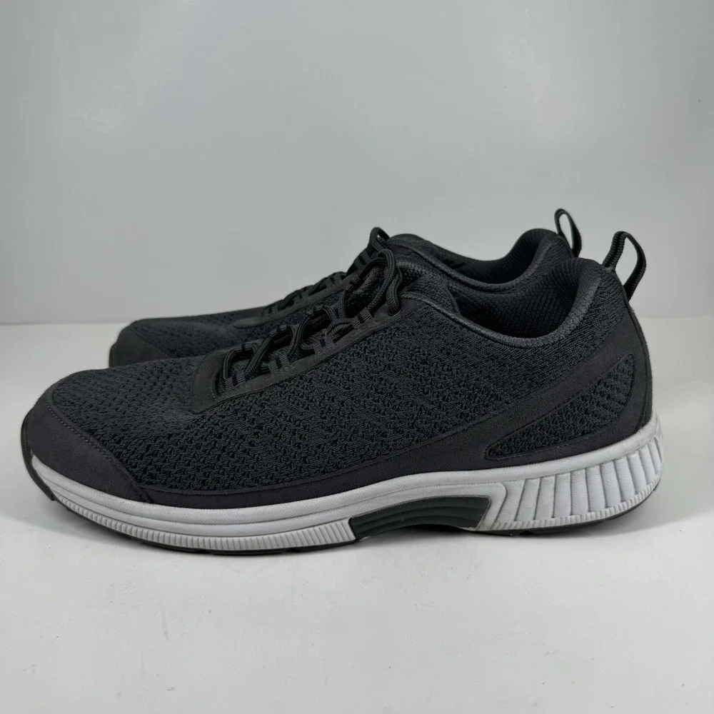 Orthofeet Lava Stretch Knit Men's US 11.5D Dark Grey Orthopedic Walking Sneakers